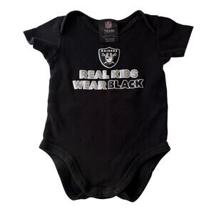 Las Vegas LA Raiders Real Kids Wear Black One Piece NFL Football 3-6 month Baby